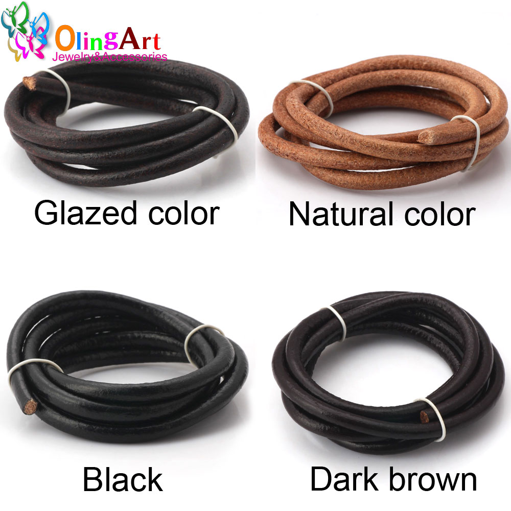Patent Leather Shine - Olingart Dia 1.5/2/3/4/5/6mm Nero/Naturale/Marrone/Smalto Cavo Rotondo